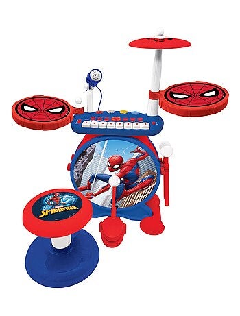 Juego completo de batería electrónica luminosa Mi Banda de Rock SpiderMan con asiento