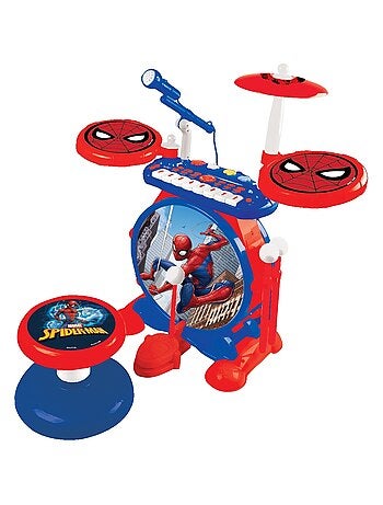 Juego completo de batería electrónica luminosa Mi Banda de Rock SpiderMan con asiento