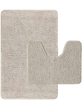 Juego de 2 alfombras de baño de poliéster 50x80cm + 50x40cm