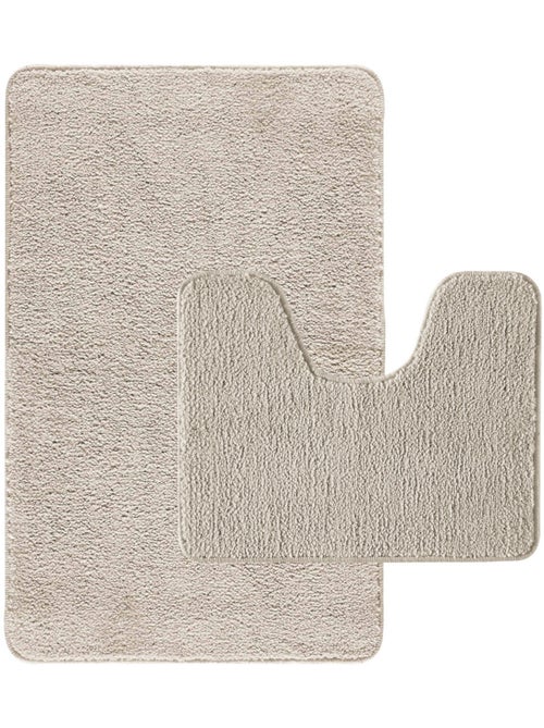 Juego de 2 alfombras de baño de poliéster 50x80cm + 50x40cm - Kiabi