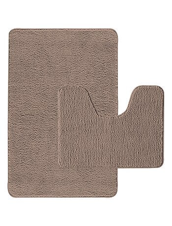 Juego de 2 alfombras de baño de poliéster 50x80cm + 50x40cm