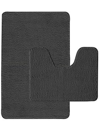 Juego de 2 alfombras de baño de poliéster 50x80cm + 50x40cm