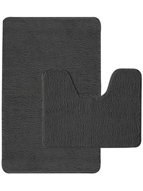 Juego de 2 alfombras de baño de poliéster 50x80cm + 50x40cm - Kiabi