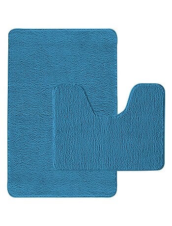 Juego de 2 alfombras de baño de poliéster 50x80cm + 50x40cm