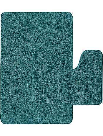 Juego de 2 alfombras de baño de poliéster 50x80cm + 50x40cm