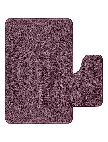 Juego de 2 alfombras de baño de poliéster 50x80cm + 50x40cm