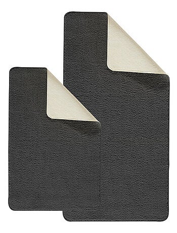 Juego de 2 alfombrillas de baño de poliéster de 60x120cm + 50x80cm