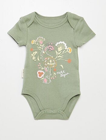 Juego de 2 bodies con estampados - Verde/Blanco