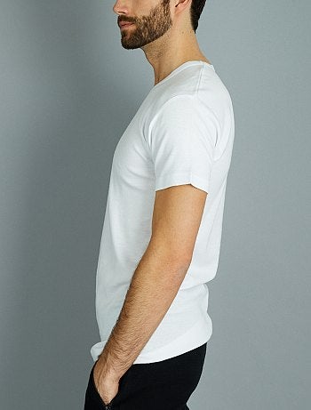 Juego de 2 camisetas de algodón con cuello de pico 'Dim' - Kiabi