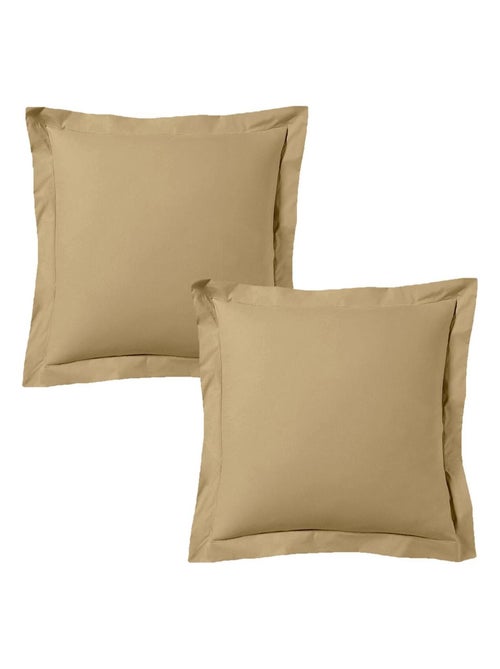 Juego de 2 fundas de almohada satén de algodón beige - Kiabi