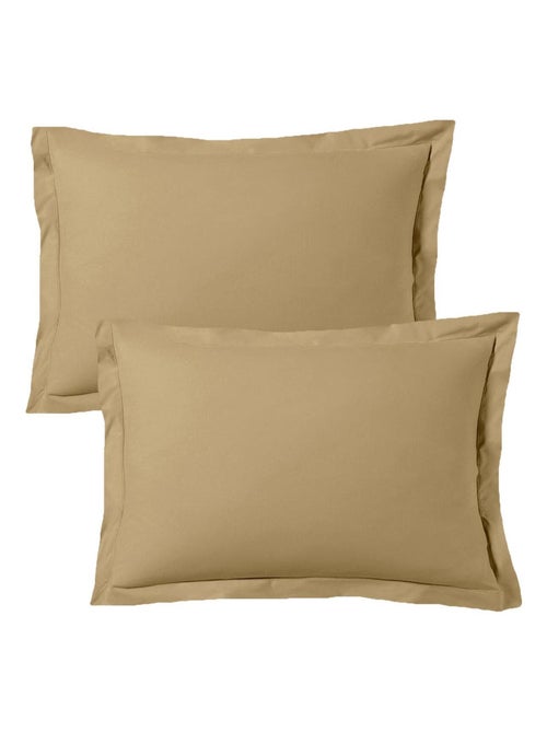 Juego de 2 fundas de almohada satén de algodón beige - Kiabi