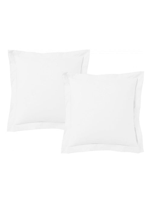 Juego de 2 fundas de almohada satén de algodón blanco - Kiabi
