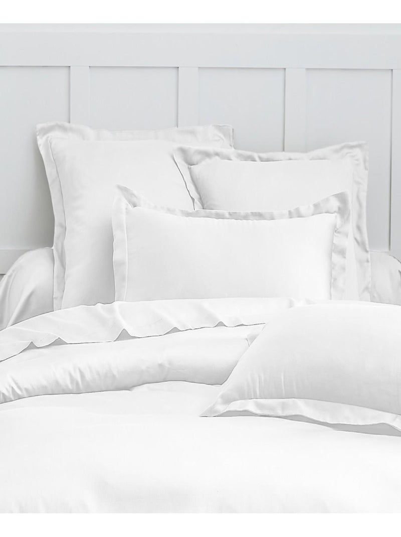 Juego de 2 fundas de almohada satén de algodón blanco Blanco - Kiabi
