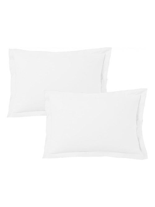 Juego de 2 fundas de almohada satén de algodón blanco - Kiabi Juego de 2 fundas de almohada satén de algodón blanco - Kiabi