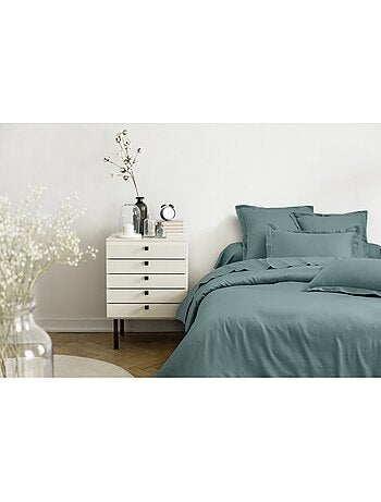 Juego de 2 fundas de almohada satén de algodón azul marino