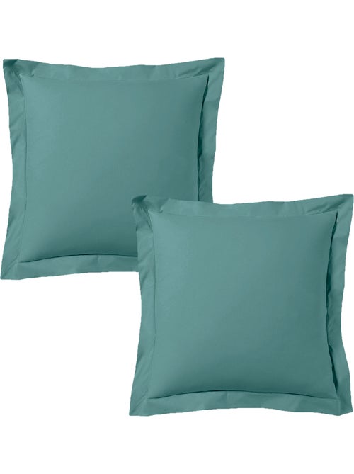 Juego de 2 fundas de almohada satén de algodón celadón - Kiabi