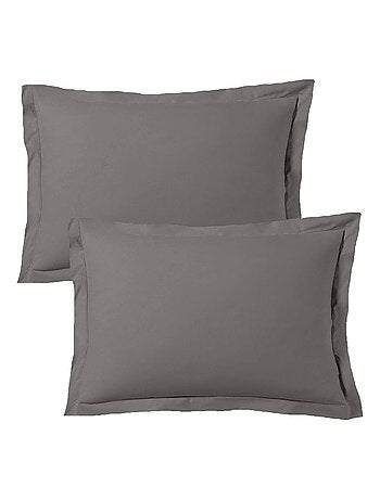 Juego de 2 fundas de almohada satén de algodón rosa