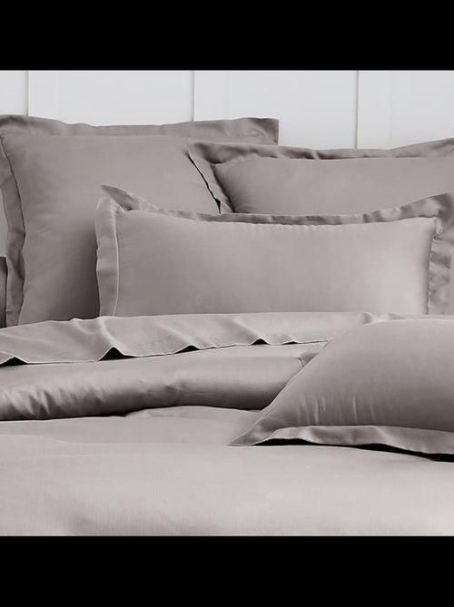 Juego de 2 fundas de almohada satén de algodón gris - Kiabi