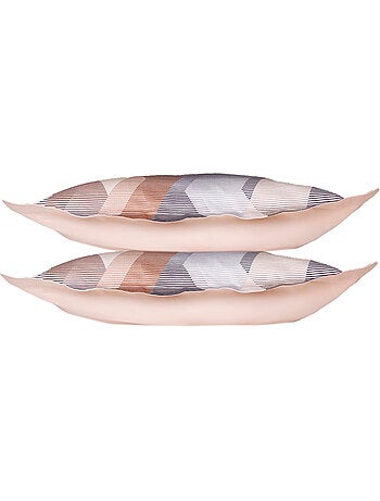 Juego de 2 fundas de almohada satén de algodón "Helix Brown