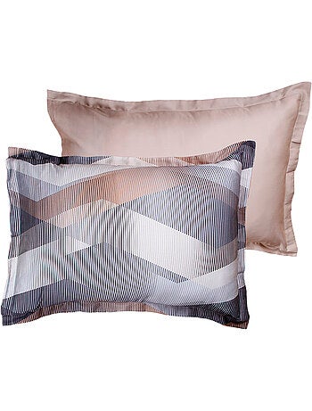 Juego de 2 fundas de almohada satén de algodón "Helix Brown