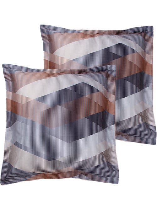 Juego de 2 fundas de almohada satén de algodón "Helix Brown" - Kiabi Juego de 2 fundas de almohada satén de algodón "Helix Brown" - Kiabi