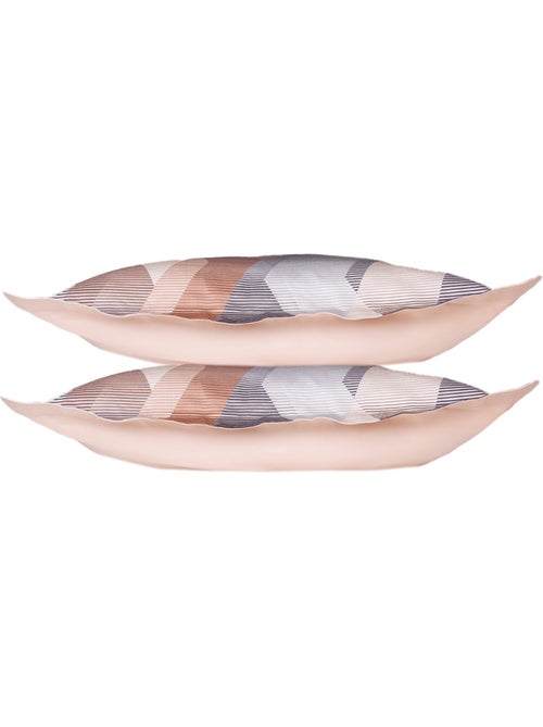 Juego de 2 fundas de almohada satén de algodón "Helix Brown" - Kiabi Juego de 2 fundas de almohada satén de algodón "Helix Brown" - Kiabi
