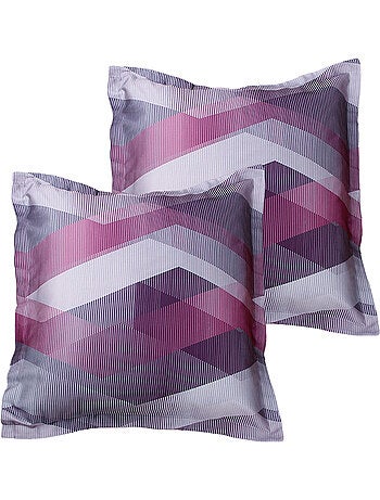 Juego de 2 fundas de almohada satén de algodón "Helix Purple