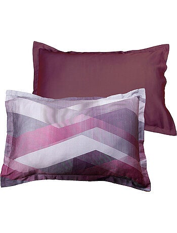 Juego de 2 fundas de almohada satén de algodón "Helix Purple