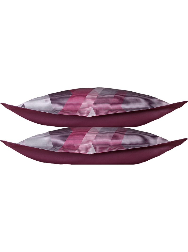 Juego de 2 fundas de almohada satén de algodón "Helix Purple" Violeta - Kiabi
