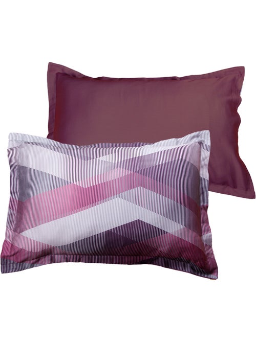 Juego de 2 fundas de almohada satén de algodón "Helix Purple" - Kiabi