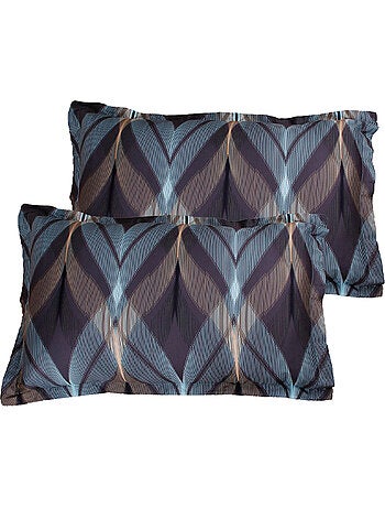 Juego de 2 fundas de almohada satén de algodón "La mer