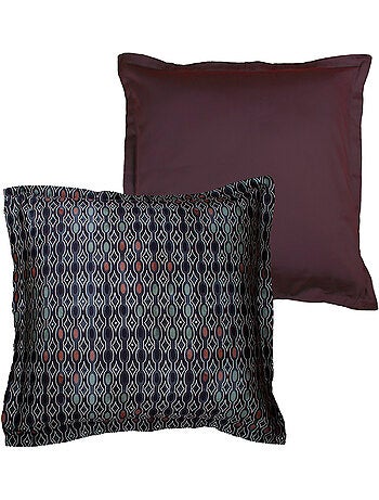 Juego de 2 fundas de almohada satén de algodón "Majeur