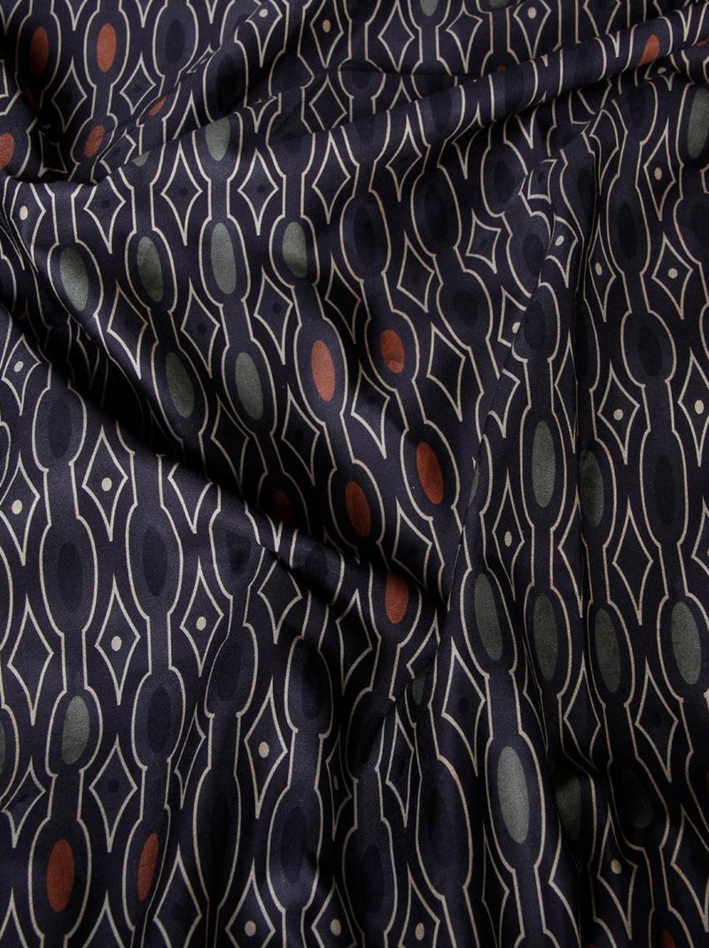 Juego de 2 fundas de almohada satén de algodón "Majeur" Azul marino - Kiabi