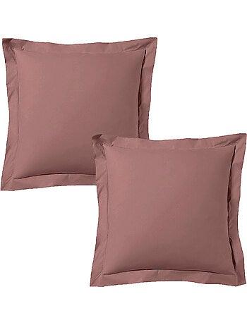 Juego de 2 fundas de almohada satén de algodón azul marino