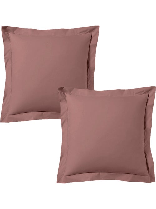 Juego de 2 fundas de almohada satén de algodón rosa - Kiabi