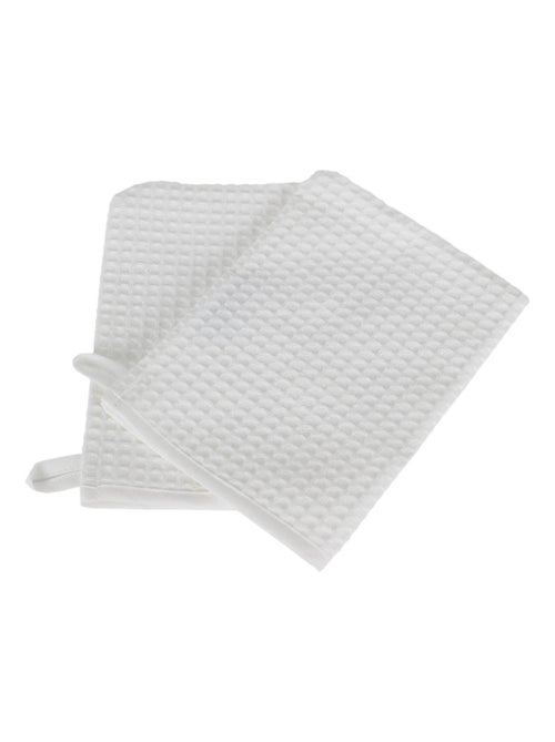 Juego de 2 manoplas de baño de tejido de panal WEEK END - Kiabi Juego de 2 manoplas de baño de tejido de panal WEEK END - Kiabi