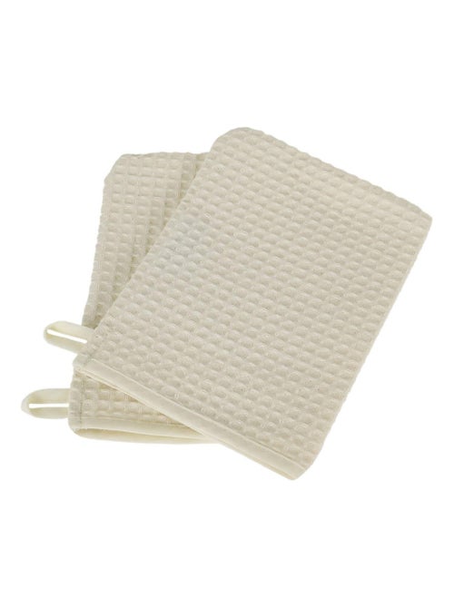 Juego de 2 manoplas de baño de tejido de panal WEEK END - Kiabi Juego de 2 manoplas de baño de tejido de panal WEEK END - Kiabi