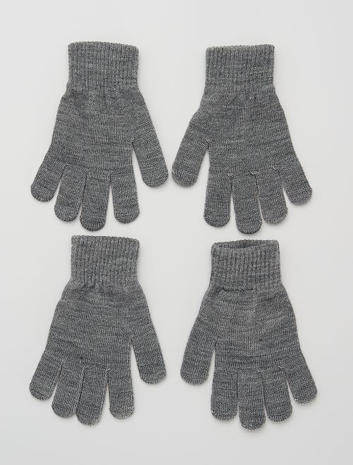 Juego de 2 pares de guantes                                                     gris 
