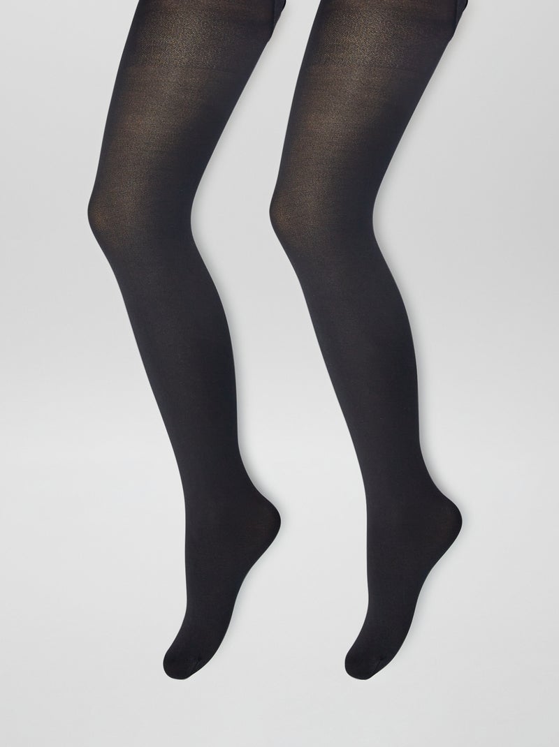 Juego de 2 pares de medias opacas NEGRO - Kiabi