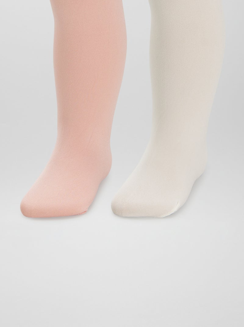 Juego de 2 pares de medias opacas ROSA - Kiabi
