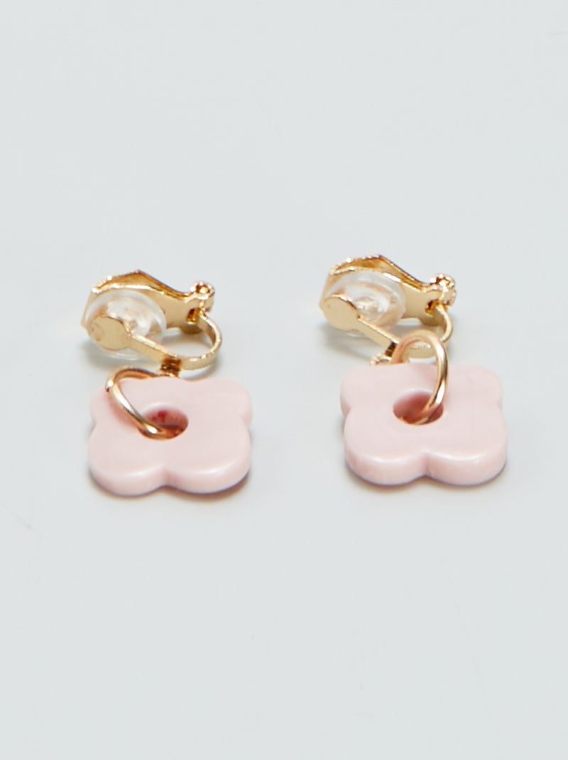 Juego de 2 pares de pendientes largos ROSA - Kiabi