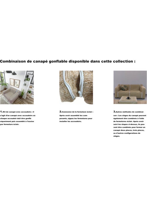 Juego de 2 reposabrazos hinchables para sillón reclinable de exterior FORMENTERA - Kiabi