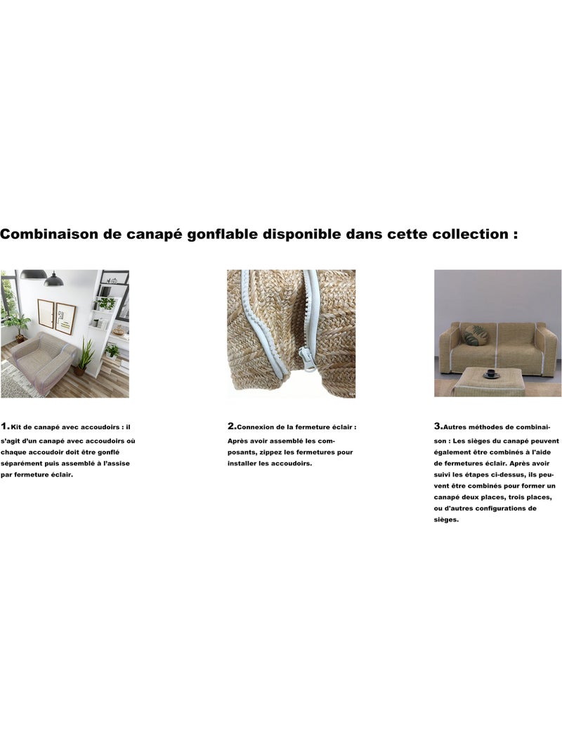 Juego de 2 reposabrazos hinchables para sillón reclinable de exterior FORMENTERA Beige - Kiabi