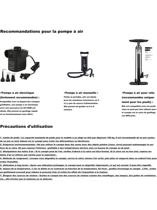 Juego de 2 reposabrazos hinchables para sillón reclinable de exterior FORMENTERA - Kiabi