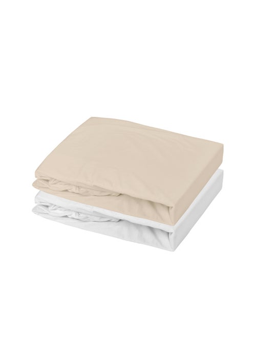 Juego de 2 sábanas bajeras de algodón elástico para cuna - Kiabi