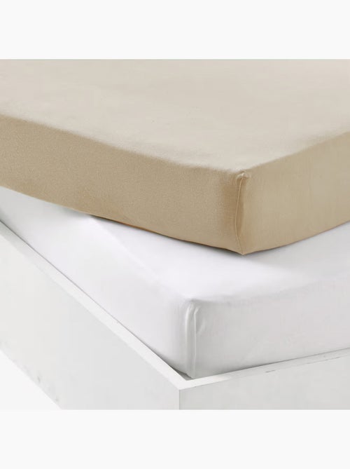 Juego de 2 sábanas bajeras de algodón elástico para cuna - Kiabi
