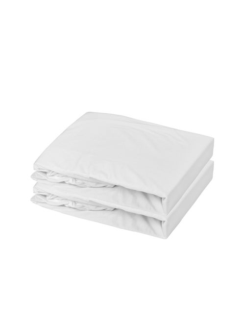 Juego de 2 sábanas bajeras de algodón elástico para cuna - Kiabi Juego de 2 sábanas bajeras de algodón elástico para cuna - Kiabi