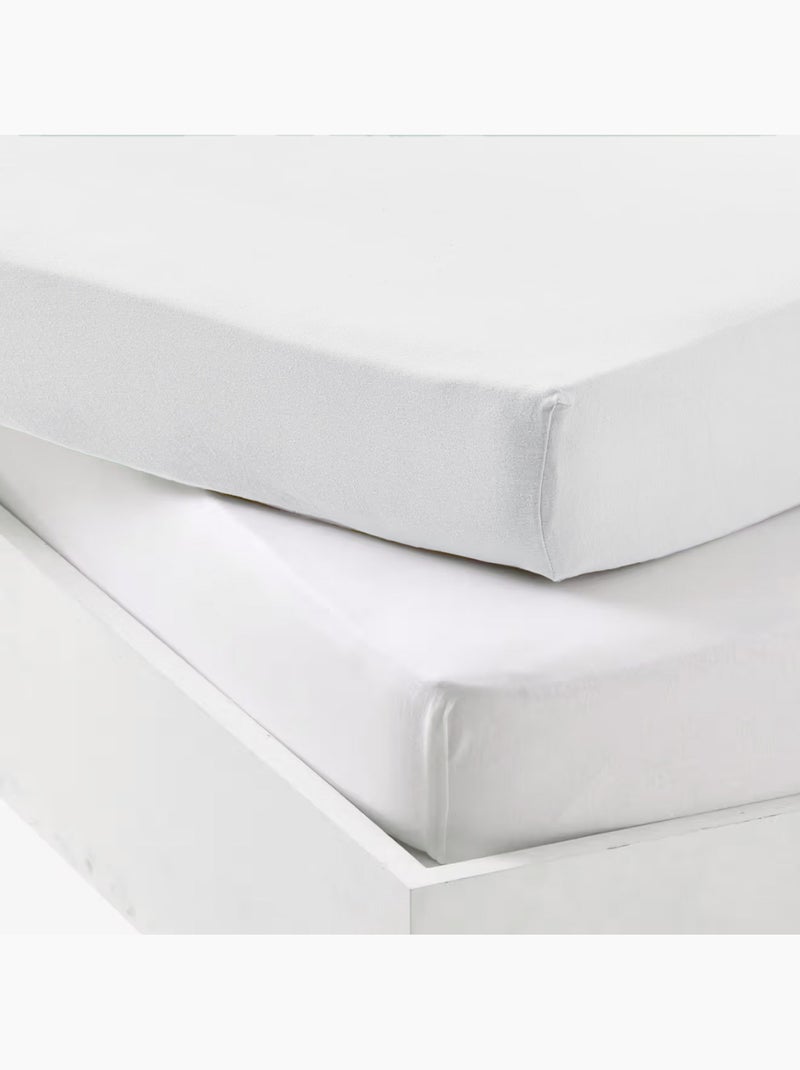 Juego de 2 sábanas bajeras de algodón elástico para cuna Blanco - Kiabi