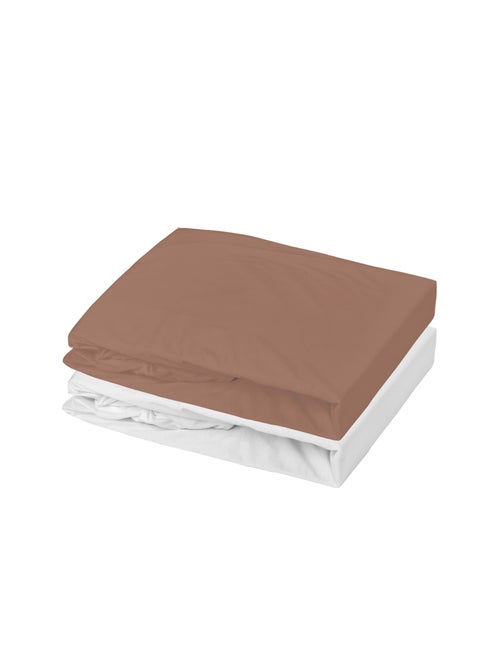 Juego de 2 sábanas bajeras de algodón elástico para cuna - Kiabi Juego de 2 sábanas bajeras de algodón elástico para cuna - Kiabi