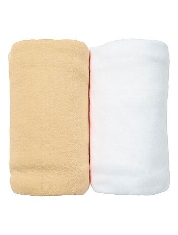 Juego de 2 sábanas bajeras de jersey de algodón orgánico de 40 x 80 cm